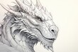  a drawing of a dragon's head with sharp 