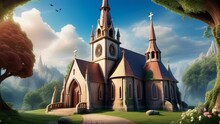 Church On The Hill Ai Generated