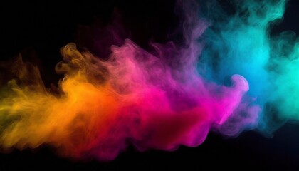 Canvas Print - vibrant colorful smoke on black background wallpaper