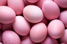  A Pile Of Pink And White Eggs With Speckles On The Top Of The Eggs Is Shown In This Close Up View Of Pink And White Eggs With Speckles On The Top.