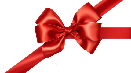 Wall Mural - red ribbon and bow isolated against transparent background