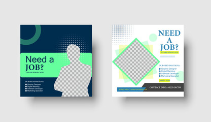 Wall Mural - we are hiring job vacancy social media post or square web banner template design