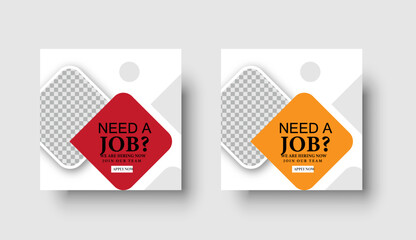 Wall Mural - we are hiring job vacancy social media post or square web banner template design