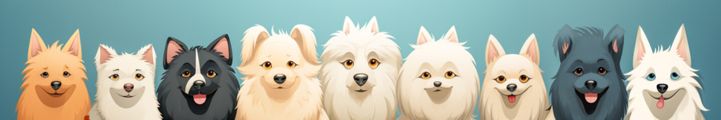 Sticker - A Group Portrait of Adorable Dogs. An Illustration of Beautiful Canine Diversity