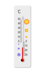 celsius scale thermometer isolated on transparent background. ambient temperature minus 12 degrees