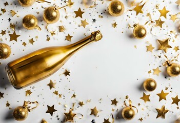 Wall Mural - Champagne bottle wine drink celebration background new year and christmas