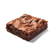Pieces Of Fresh Brownie On White Background.