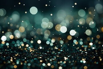 Wall Mural - luxury glitter green background with bokeh