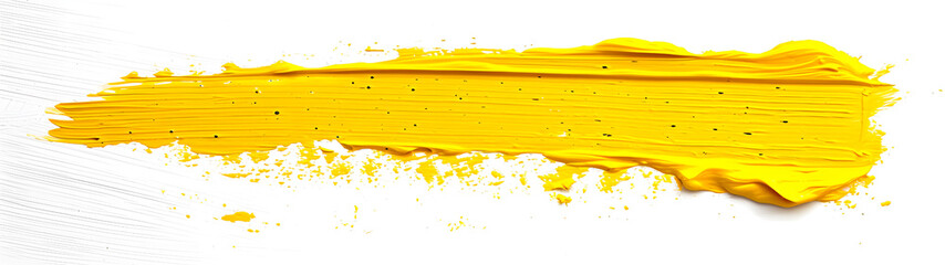 Wall Mural - Vibrant and bold, a yellow paint brush stroke adds a burst of sunshine to the canvas, evoking feelings of warmth and joy