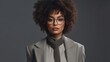 Stylish young african american woman in eyeglass