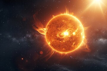 Wall Mural - a sun floating and shining in the space