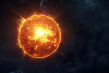 Wall Mural - a sun floating and shining in the space