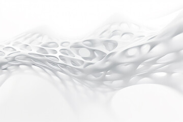 Graphic resources. Surreal and parametric geometric shape bright object on white background with copy space