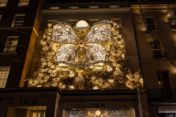 Poster - Central London decorated for Christmas, England