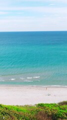 Wall Mural - drone view of beach and ocean