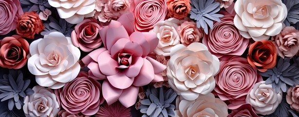  wedding background made of flowers, web banner format