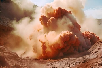 Poster - clouds over the volcano