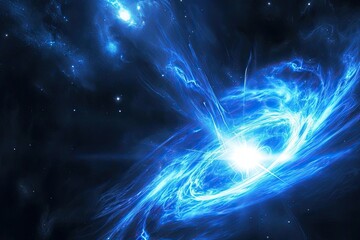 Wall Mural - a cosmic view of a pulsar with its powerful magnetic field and beams of radiation