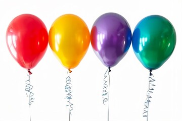 colorful balloons isolated on white background