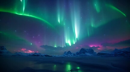 aurora borealis over the lake