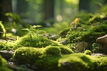 Canvas Print - moss on the tree