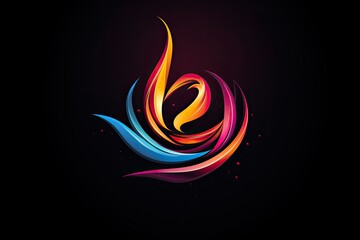 Fototapete - Modern gradient logo shape in dark background