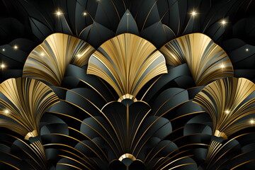 gold and black art deco background