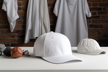 Poster - White Baseball cap blank