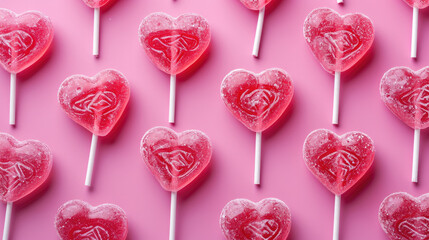 Wall Mural - Heart-shaped lollipop sucker, Valentine's Day, Graphic banner