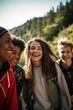 © duyina1990 - Group of diverse teenagers laughing and smiling together in nature