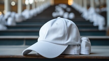 Poster - White Baseball cap blank