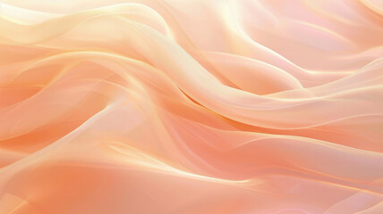 abstract wavy pattern of peach silk, soft fabric texture background. creative illustration of wave o