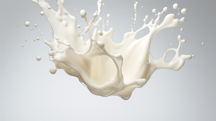 Wall Mural - Milk splash on solid color background. Realistic illustrations