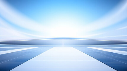Wall Mural - 3d rendered sci-fi extended background, blue futuristic technological space scene illustration