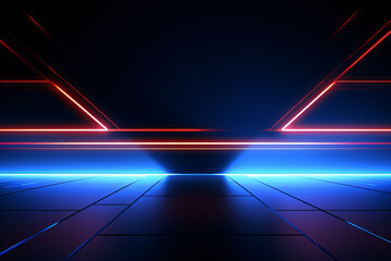 Wall Mural - Future technology line background and light effects, abstract future technology concept design scene illustration