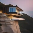 A modernist hotel with a cantilevered design overlooking a cliff2