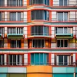 A postmodernist building adorned with playful colors and shapes3
