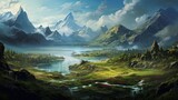Fototapeta Big Ben - Fantasy Landscape Game Art