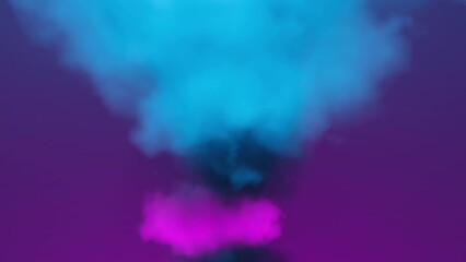 Wall Mural - Animated multicolored smoke rotates on a multicolored background in horizontal video animation footage