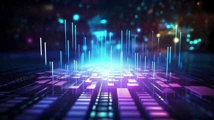 Wall Mural - Technology abstract graphic poster web page PPT background, technology background