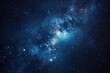 Starry night sky with galaxy and nebula