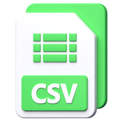 CSV File Format 3D Icon