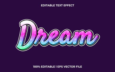 Sticker - Vector dream editable font. typography template text effect. lettering vector illustration logo