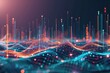 © Lucija - Abstract dot point connect with gradient lines in a smart city, intricate wave line design, big data and technology concept