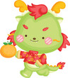 a vector of a cute dragon celebrating Chinese New Year
