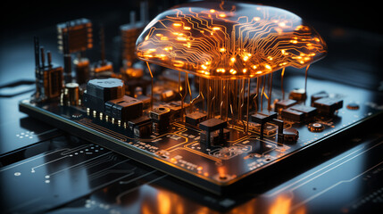 neuron creation in brain, abstract background for science and humans.