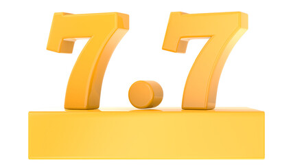 7.7 Percent Gold Promotion Number 3D Rendering