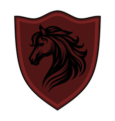 Wall Mural - horse logo - inside shield (red or maroon)