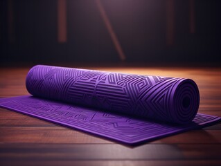 Wall Mural - Tranquil Yoga Mat Mockup for Wellness and Fitness - AI Generated