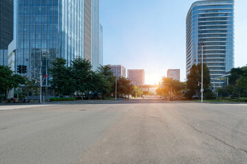 Wall Mural - Financial Center Road and Office Building, Fuzhou, China